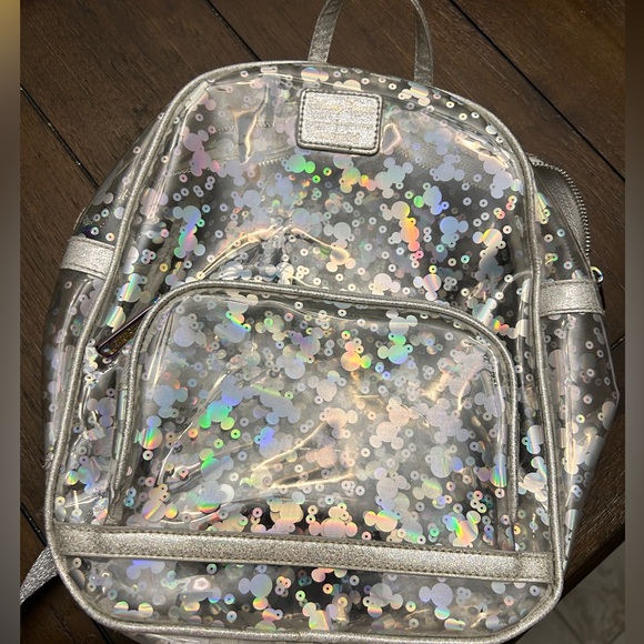 Loungefly Bags Disney Loungefly Clear Metallic Backpack Poshmark